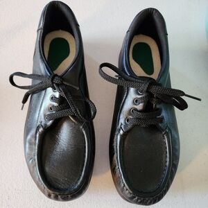 SAS Take Time Women's Black Leather Shoes with Moccasin Stitching 6M